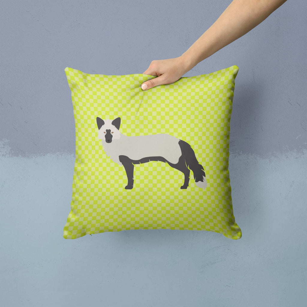Silver Fox Green Decorative Throw Pillow 14x14 Indoor Outdoor Accent Cushion, Fabric Cover with Insert for Sofa, Bed, Porch & Living Room