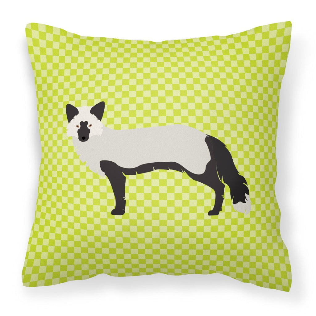 Silver Fox Green Decorative Throw Pillow 18x18 Indoor Outdoor Accent Cushion, Fabric Cover with Insert for Sofa, Bed, Porch & Living Room