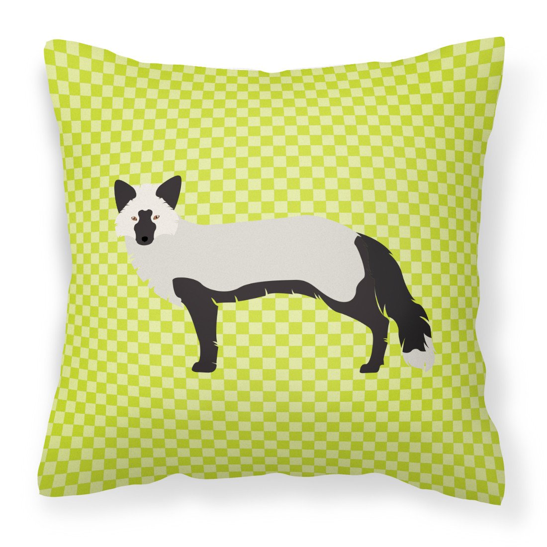 Silver Fox Green Decorative Throw Pillow 18x18 Indoor Outdoor Accent Cushion, Fabric Cover with Insert for Sofa, Bed, Porch & Living Room