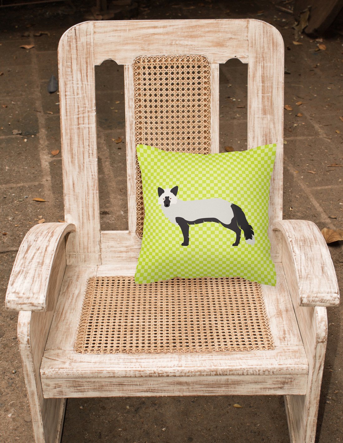 Silver Fox Green Decorative Throw Pillow 18x18 Indoor Outdoor Accent Cushion, Fabric Cover with Insert for Sofa, Bed, Porch & Living Room