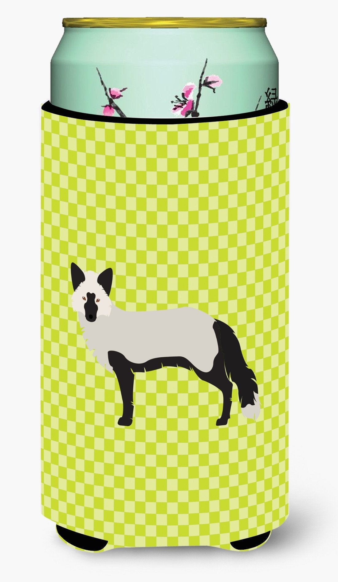 Silver Fox Green Tall Boy Hugger Can Cooler Sleeve Machine Washable Drink Collapsible Insulator Beverage Insulated Holder