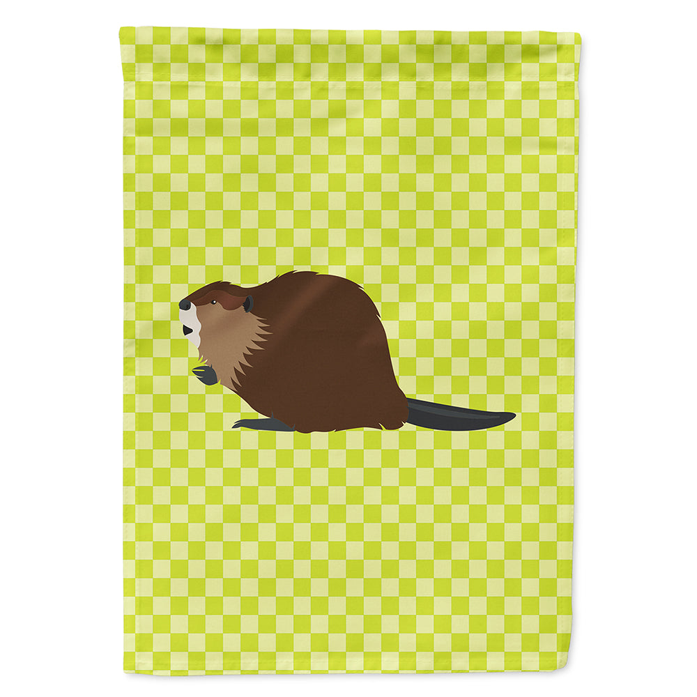 Eurasian Beaver Green House Flag 28x40 Porch Sleeve Pole Decorative Outside Yard Banner Artwork Wall Hanging, Polyester