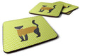 Yellow-Throated Marten Green Foam Coasters Set of 4 Cup Coasters for Indoor Outdoor, Tabletop Protection, Anti Slip, Mouse pad Material