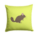 Chinchilla Green Decorative Throw Pillow 14x14 Indoor Outdoor Accent Cushion, Fabric Cover with Insert for Sofa, Bed, Porch & Living Room