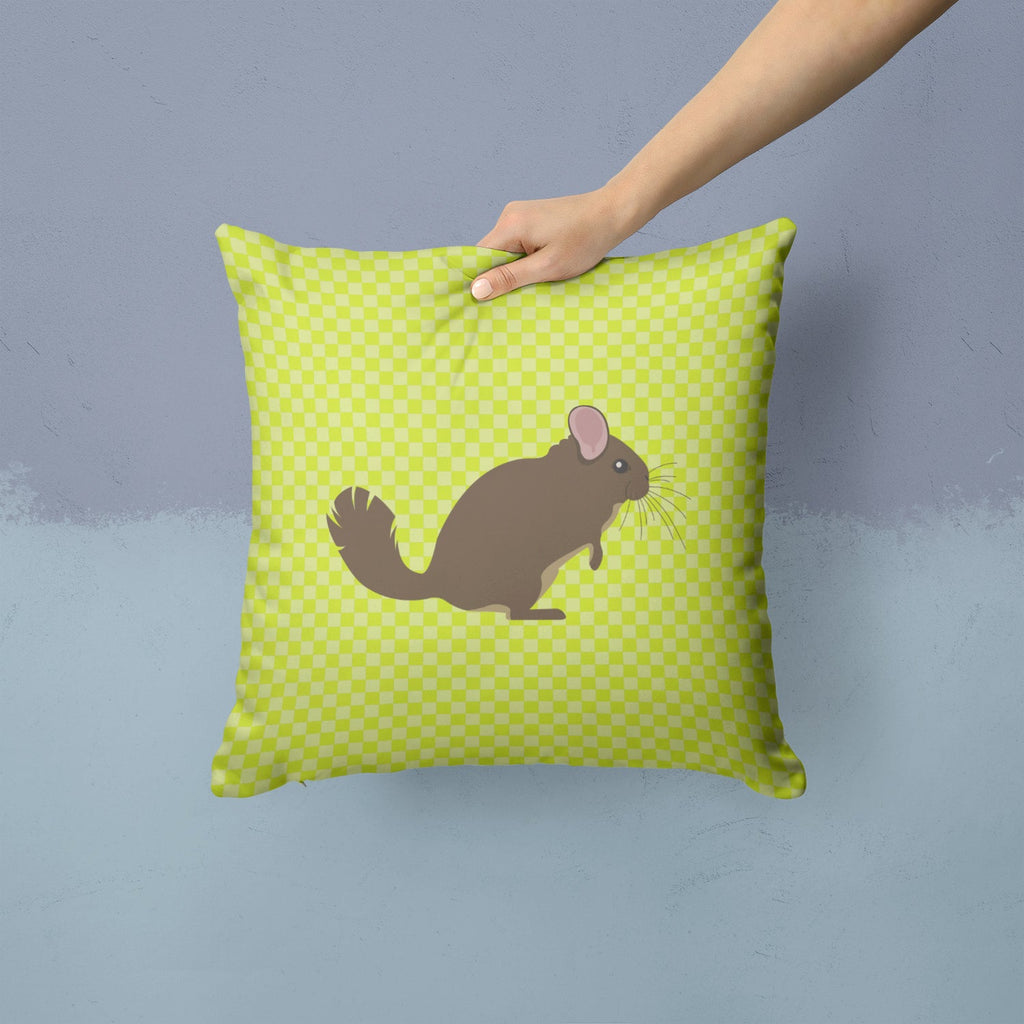 Chinchilla Green Decorative Throw Pillow 14x14 Indoor Outdoor Accent Cushion, Fabric Cover with Insert for Sofa, Bed, Porch & Living Room