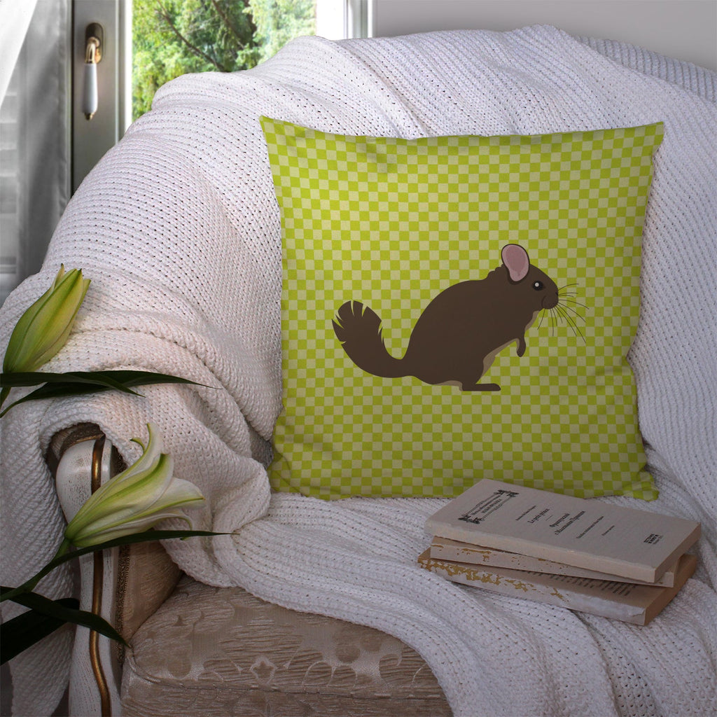 Chinchilla Green Decorative Throw Pillow 14x14 Indoor Outdoor Accent Cushion, Fabric Cover with Insert for Sofa, Bed, Porch & Living Room
