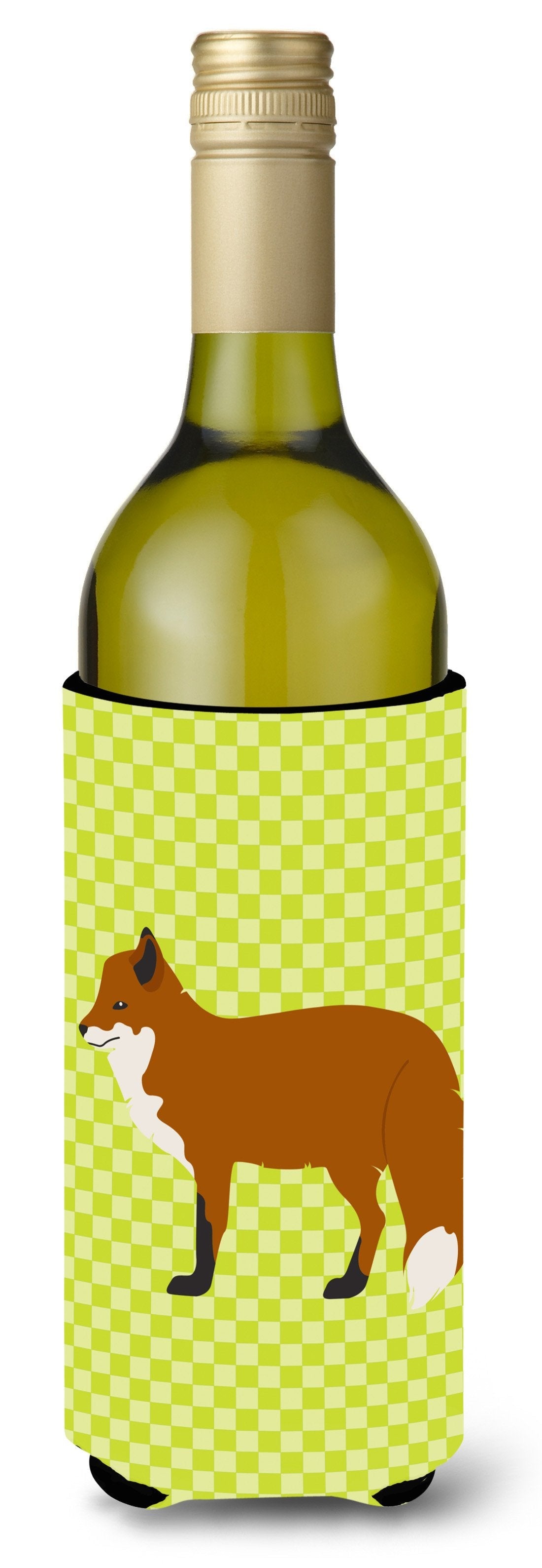 Red Fox Green Wine Bottle Hugger Gift Sleeve for Standard 750 ml Bottles, Insulated Reusable Also Fits Mini Shot & Pint Bottles