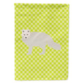 White Arctic Fox Green House Flag 28x40 Porch Sleeve Pole Decorative Outside Yard Banner Artwork Wall Hanging, Polyester