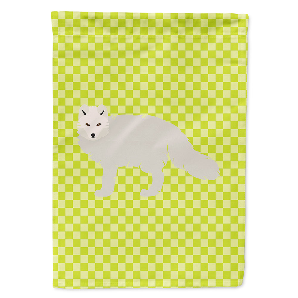 White Arctic Fox Green House Flag 28x40 Porch Sleeve Pole Decorative Outside Yard Banner Artwork Wall Hanging, Polyester