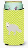 White Arctic Fox Green Tall Boy Hugger Can Cooler Sleeve Machine Washable Drink Collapsible Insulator Beverage Insulated Holder