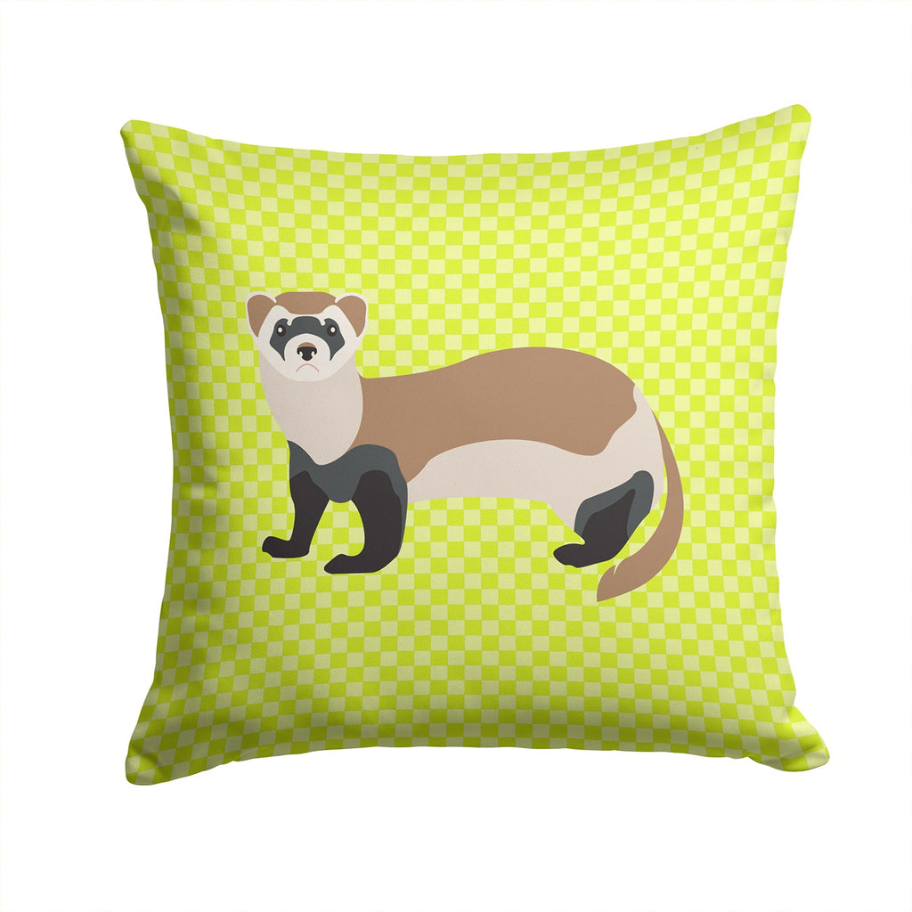 Ferret Green Decorative Throw Pillow 14x14 Indoor Outdoor Accent Cushion, Fabric Cover with Insert for Sofa, Bed, Porch & Living Room
