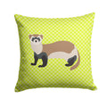 Ferret Green Decorative Throw Pillow 14x14 Indoor Outdoor Accent Cushion, Fabric Cover with Insert for Sofa, Bed, Porch & Living Room