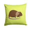 Coypu Nutria River Rat Green Decorative Throw Pillow 14x14 Indoor Outdoor Accent Cushion, Fabric Cover with Insert for Sofa, Bed, Porch & Living Room