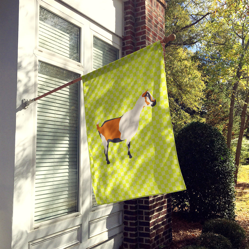 Alpine Goat Green House Flag 28x40 Porch Sleeve Pole Decorative Outside Yard Banner Artwork Wall Hanging, Polyester