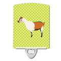 Alpine Goat Green Ceramic Night Light Compact, UL-Certified, Ideal for Bedroom, Bathroom, Nursery, Hallway, Kitchen, 6x4x3, Multicolor