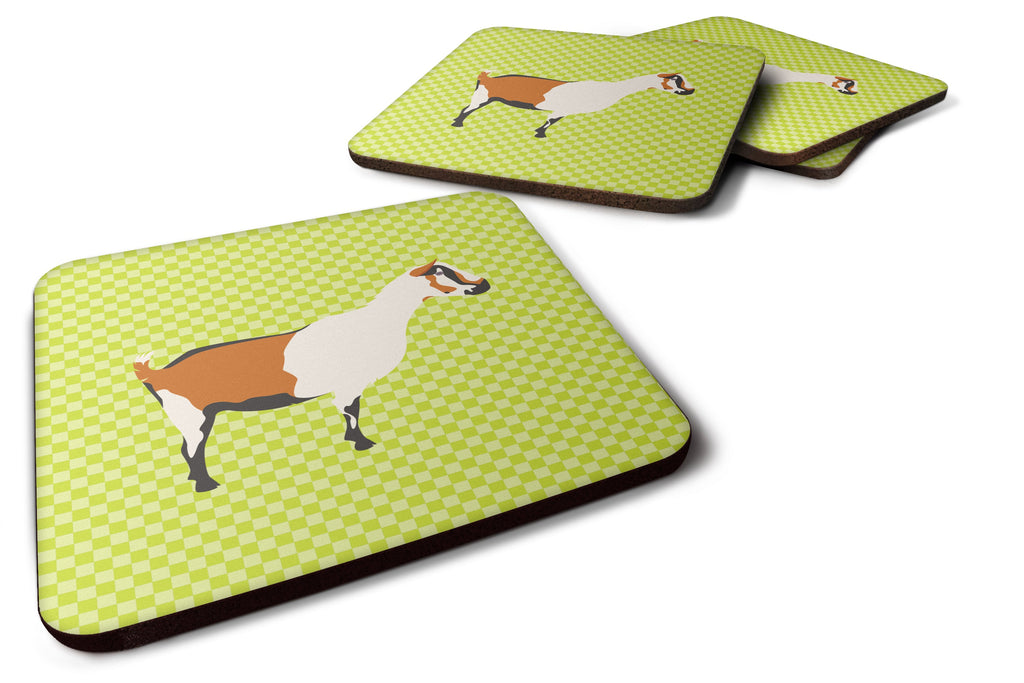 Alpine Goat Green Foam Coasters Set of 4 Cup Coasters for Indoor Outdoor, Tabletop Protection, Anti Slip, Mouse pad Material
