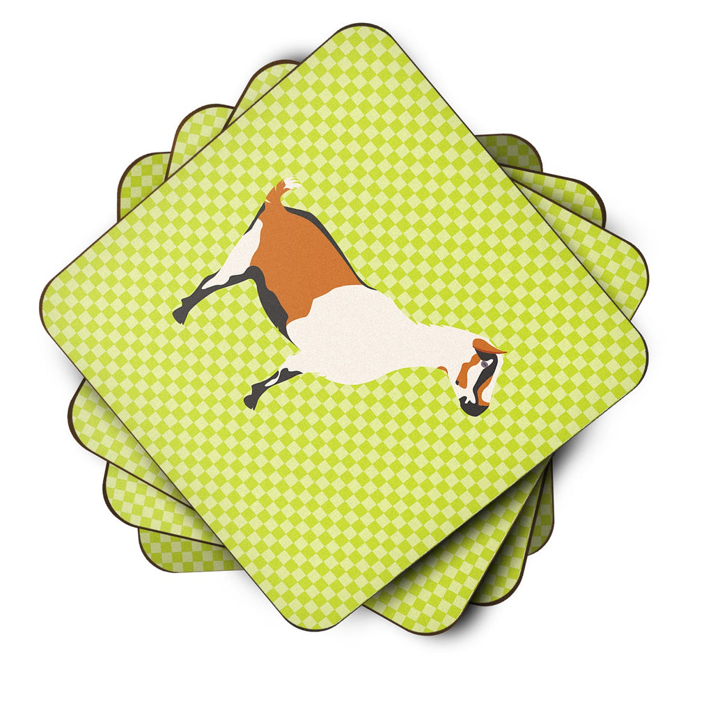 Alpine Goat Green Foam Coasters Set of 4 Cup Coasters for Indoor Outdoor, Tabletop Protection, Anti Slip, Mouse pad Material