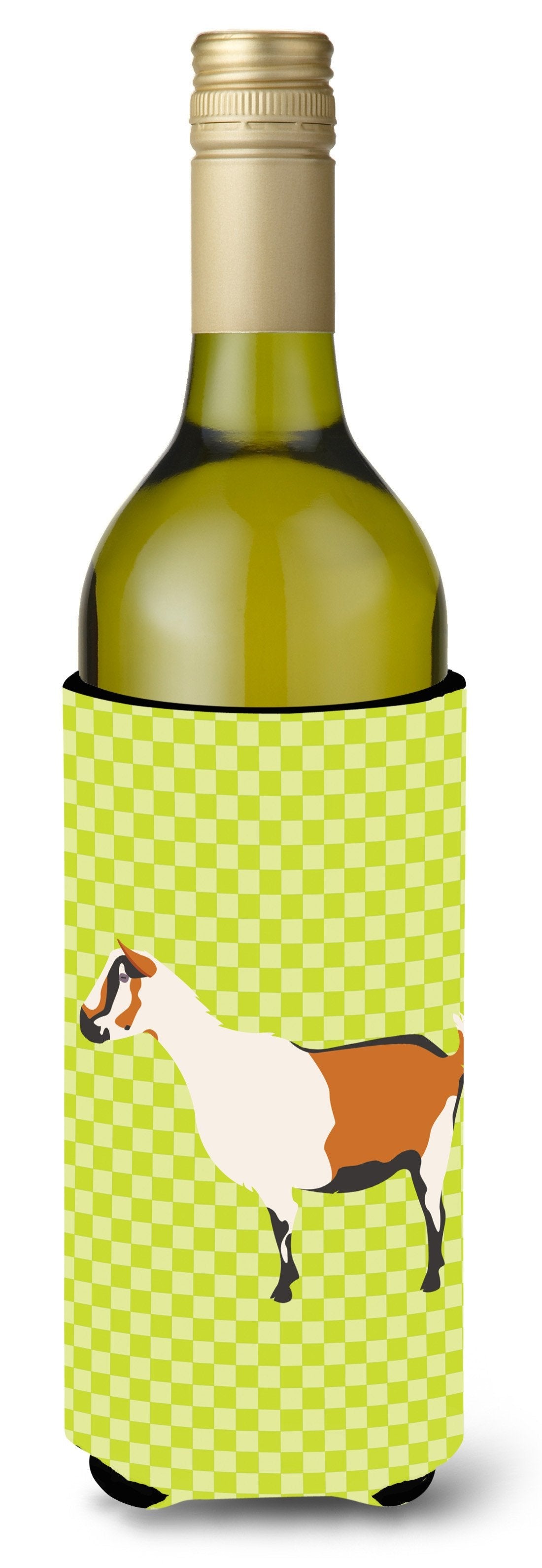 Alpine Goat Green Wine Bottle Hugger Gift Sleeve for Standard 750 ml Bottles, Insulated Reusable Also Fits Mini Shot & Pint Bottles