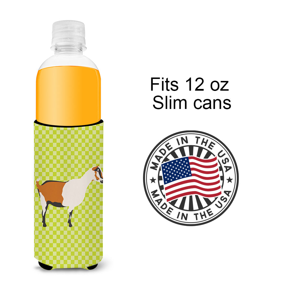 Alpine Goat Green Slim Can Hugger , Insulated Foam Hugger for 12 oz Slim Cans, Beer Bottles & Water Bottles, Printed in USA