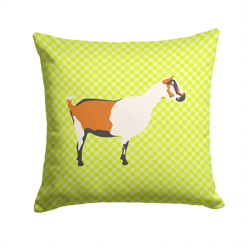 Alpine Goat Green Decorative Throw Pillow 14x14 Indoor Outdoor Accent Cushion, Fabric Cover with Insert for Sofa, Bed, Porch & Living Room