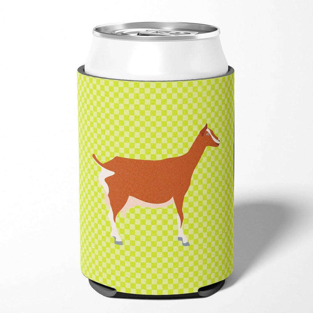 Toggenburger Goat Green Can or Bottle Hugger Cooler Sleeve for Standard 12 oz Cans, Insulated Foam Beer & Soda Can Hugger Reusable