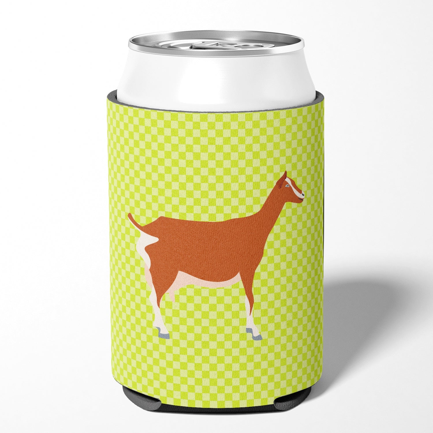 Toggenburger Goat Green Can or Bottle Hugger Cooler Sleeve for Standard 12 oz Cans, Insulated Foam Beer & Soda Can Hugger Reusable