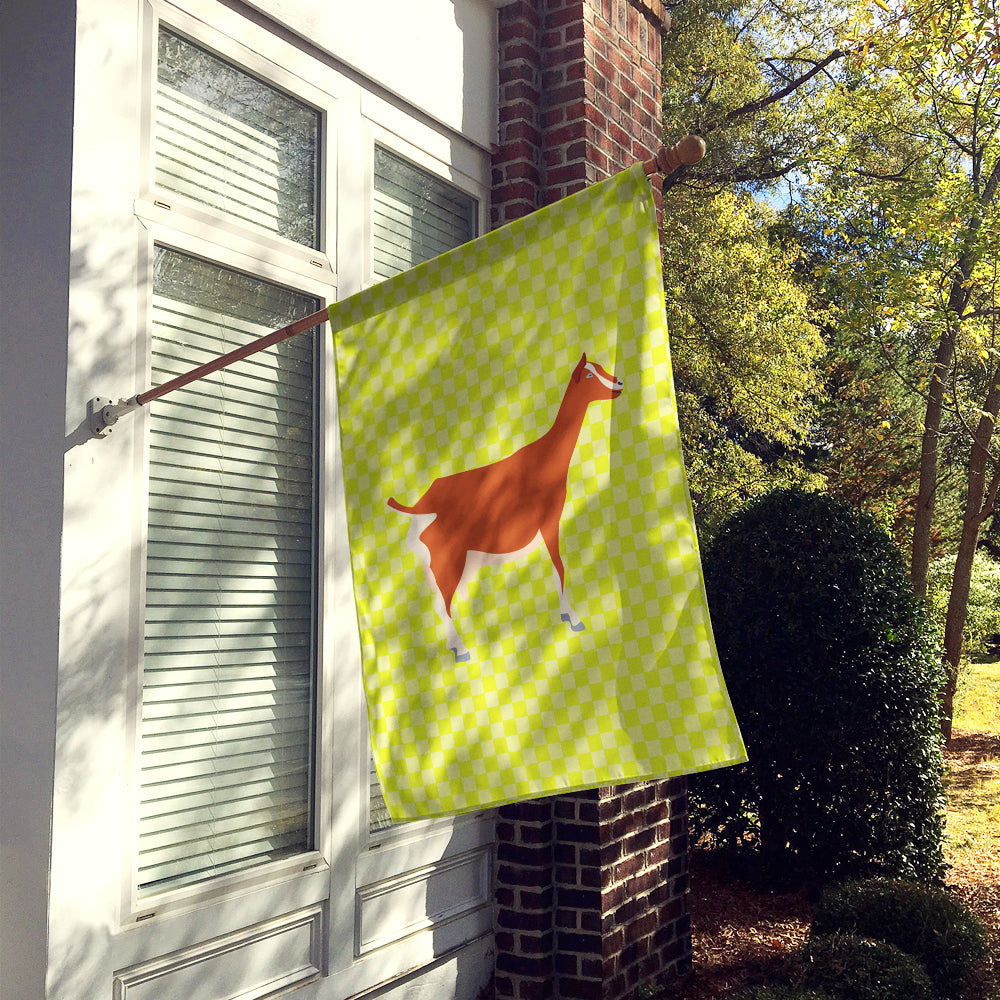 Toggenburger Goat Green House Flag 28x40 Porch Sleeve Pole Decorative Outside Yard Banner Artwork Wall Hanging, Polyester