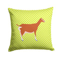 Toggenburger Goat Green Decorative Throw Pillow 14x14 Indoor Outdoor Accent Cushion, Fabric Cover with Insert for Sofa, Bed, Porch & Living Room