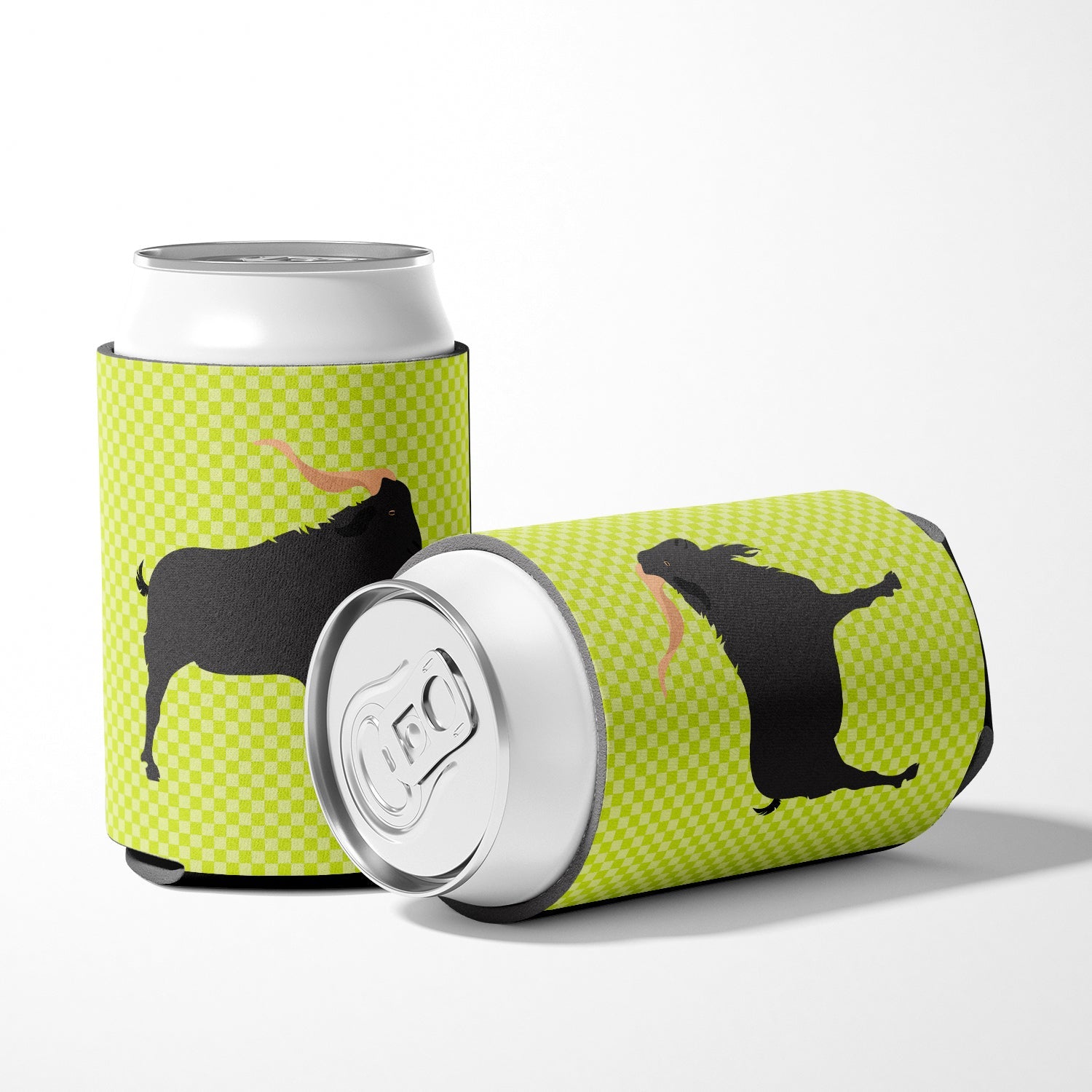 Verata Goat Green Can or Bottle Hugger Cooler Sleeve for Standard 12 oz Cans, Insulated Foam Beer & Soda Can Hugger Reusable