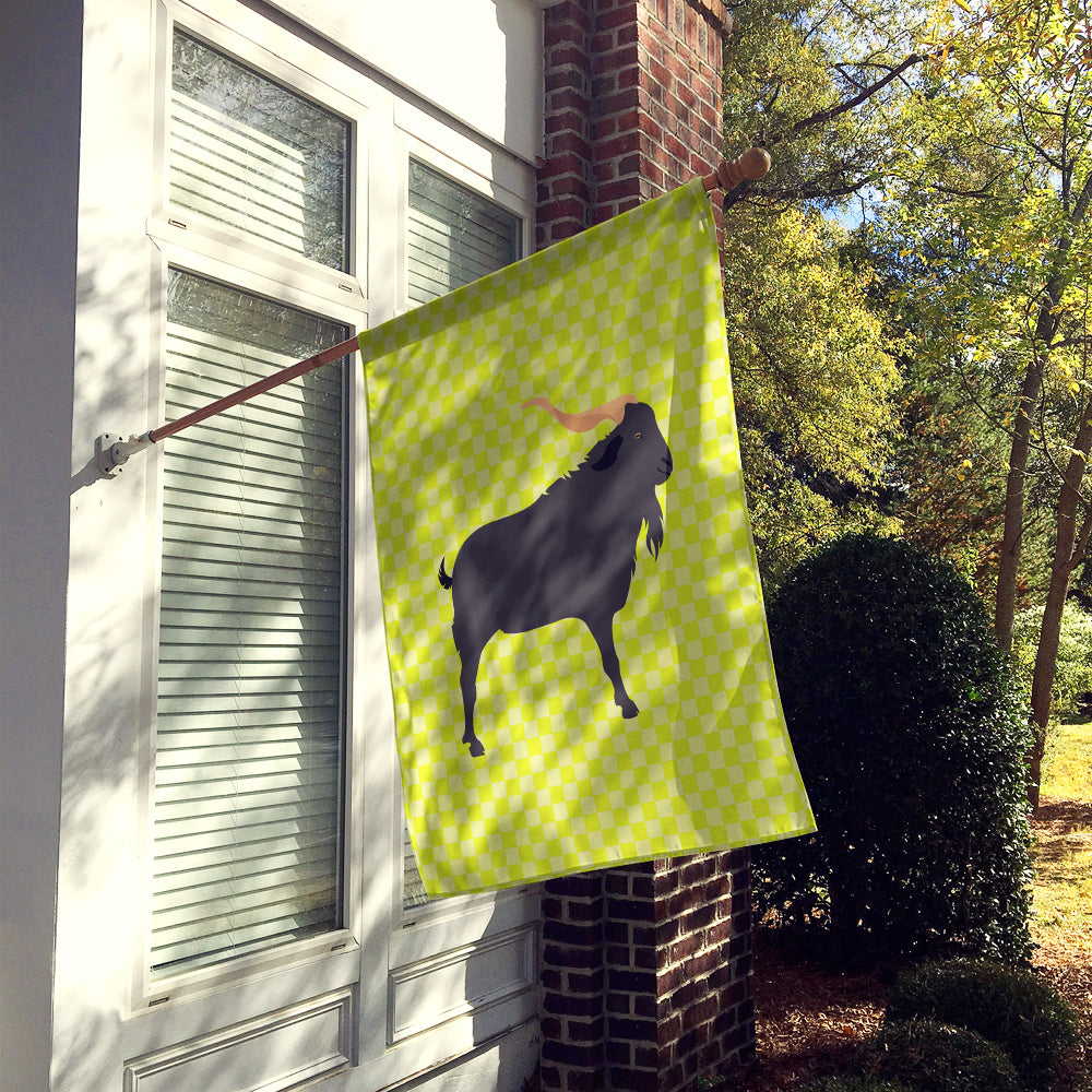Verata Goat Green House Flag 28x40 Porch Sleeve Pole Decorative Outside Yard Banner Artwork Wall Hanging, Polyester