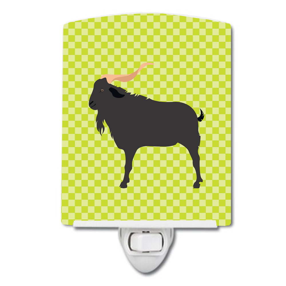 Verata Goat Green Ceramic Night Light Compact, UL-Certified, Ideal for Bedroom, Bathroom, Nursery, Hallway, Kitchen, 6x4x3, Multicolor