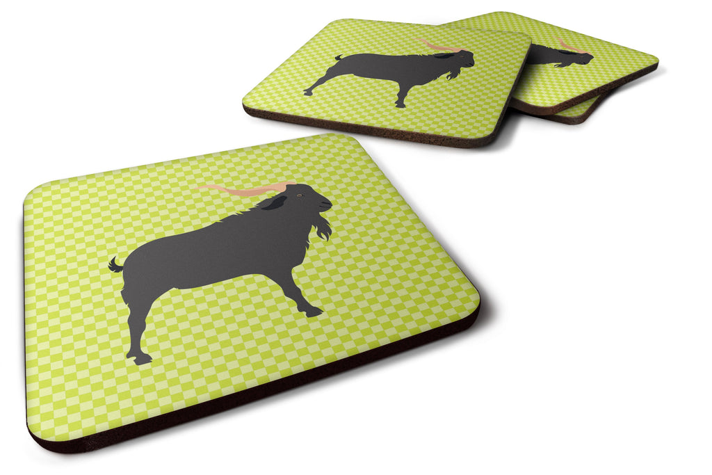 Verata Goat Green Foam Coasters Set of 4 Cup Coasters for Indoor Outdoor, Tabletop Protection, Anti Slip, Mouse pad Material