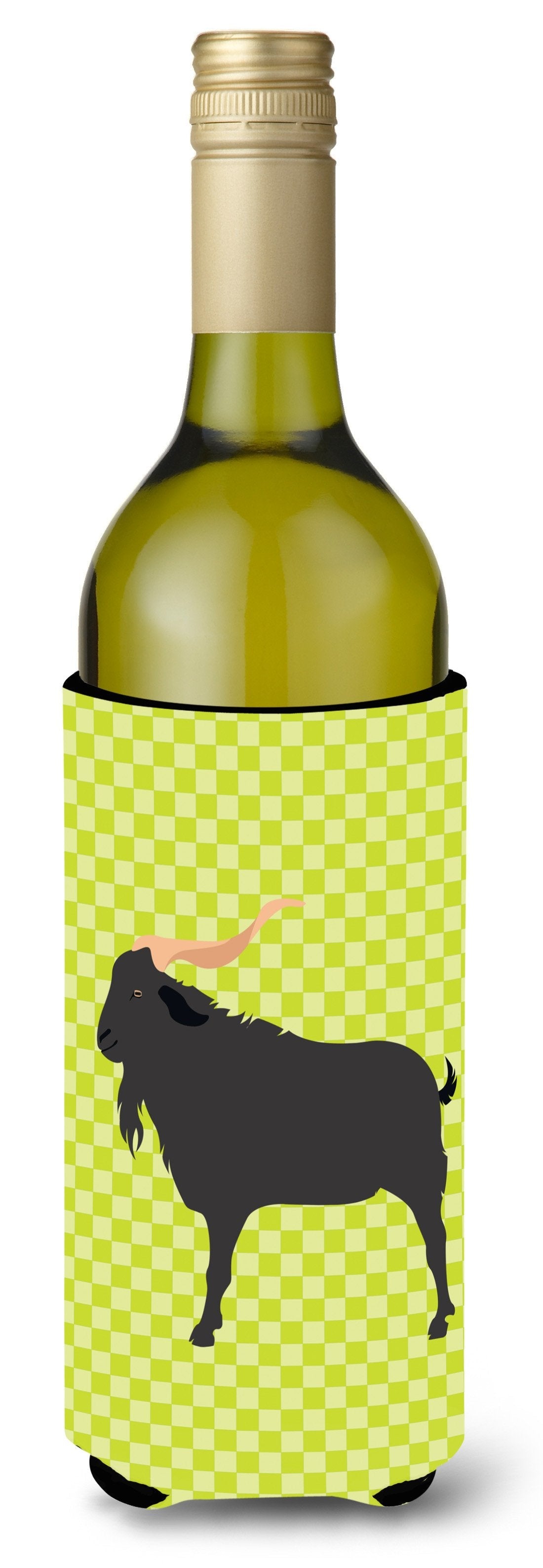 Verata Goat Green Wine Bottle Hugger Gift Sleeve for Standard 750 ml Bottles, Insulated Reusable Also Fits Mini Shot & Pint Bottles