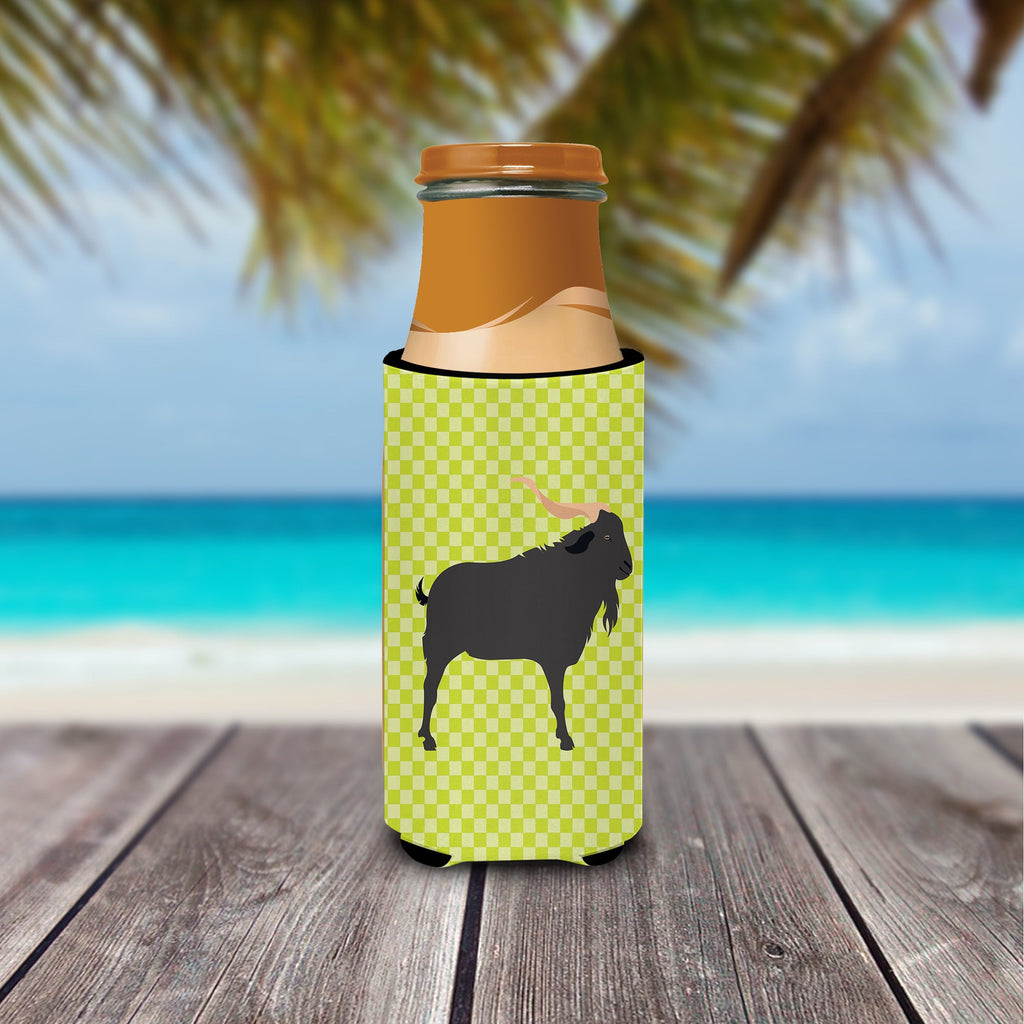Verata Goat Green Slim Can Hugger , Insulated Foam Hugger for 12 oz Slim Cans, Beer Bottles & Water Bottles, Printed in USA