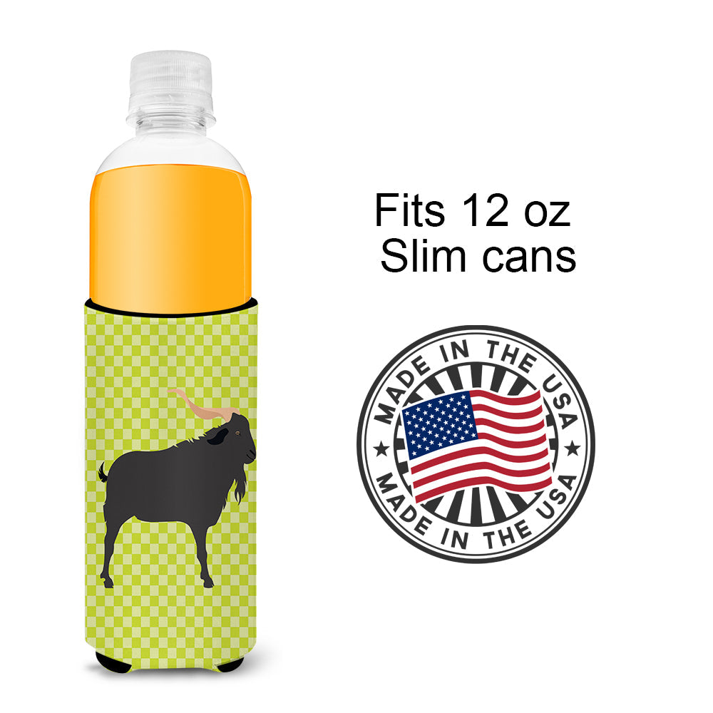 Verata Goat Green Slim Can Hugger , Insulated Foam Hugger for 12 oz Slim Cans, Beer Bottles & Water Bottles, Printed in USA