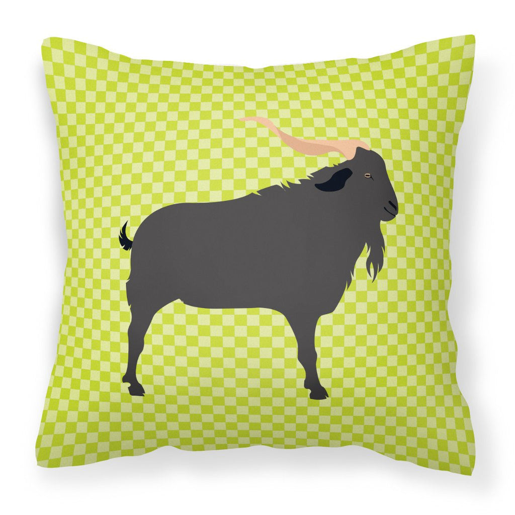 Verata Goat Green Decorative Throw Pillow 18x18 Indoor Outdoor Accent Cushion, Fabric Cover with Insert for Sofa, Bed, Porch & Living Room