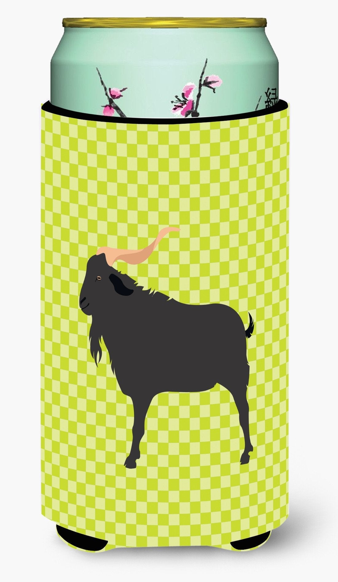 Verata Goat Green Tall Boy Hugger Can Cooler Sleeve Machine Washable Drink Collapsible Insulator Beverage Insulated Holder
