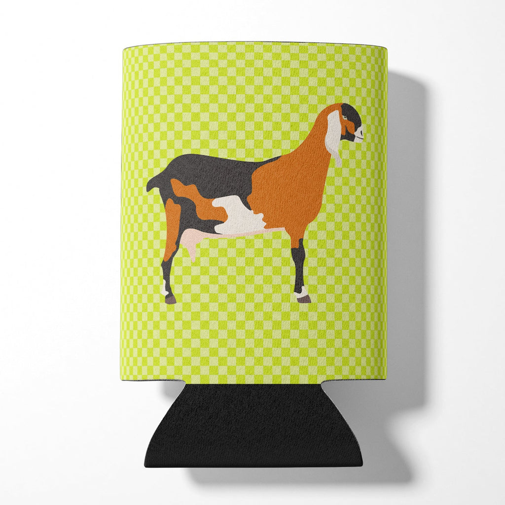 Anglo-nubian Nubian Goat Green Can or Bottle Hugger Cooler Sleeve for Standard 12 oz Cans, Insulated Foam Beer & Soda Can Hugger Reusable