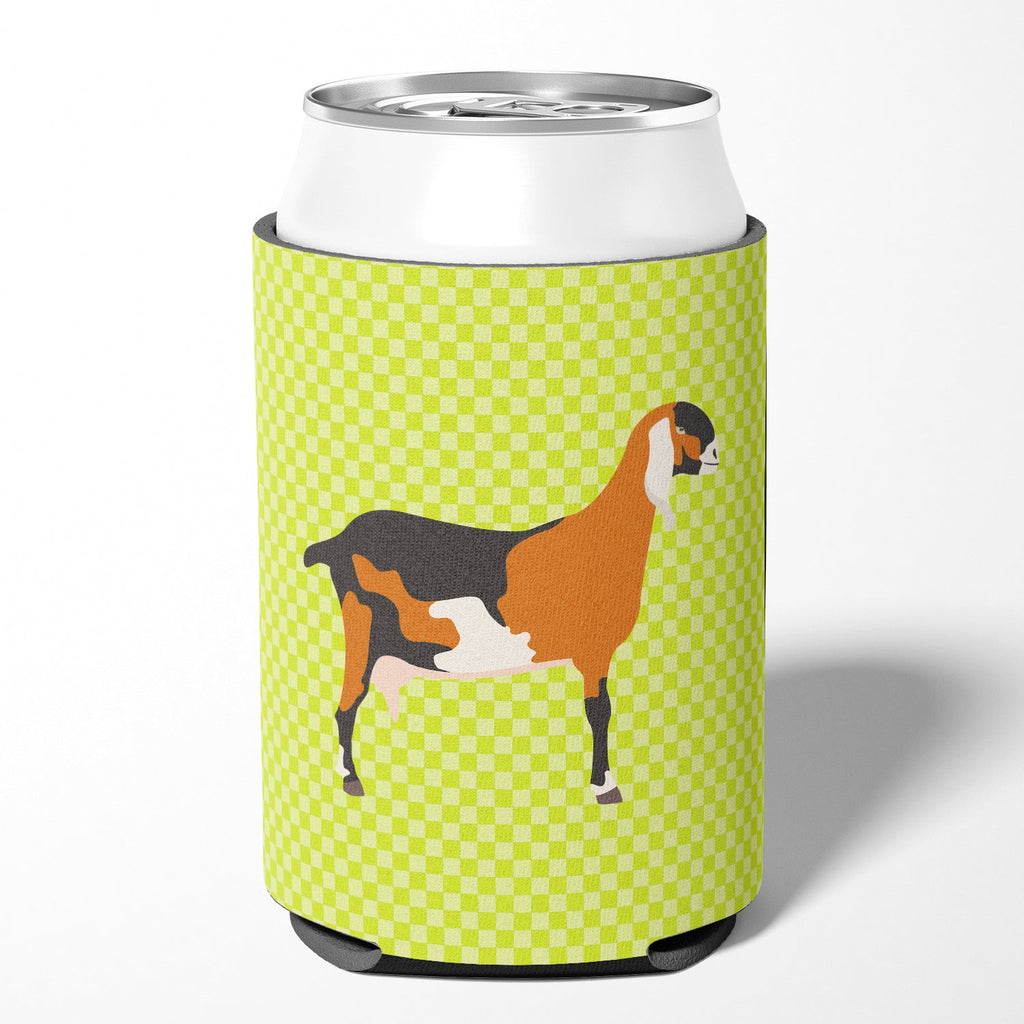 Anglo-nubian Nubian Goat Green Can or Bottle Hugger Cooler Sleeve for Standard 12 oz Cans, Insulated Foam Beer & Soda Can Hugger Reusable
