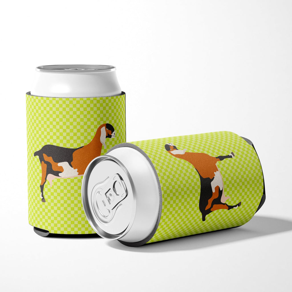 Anglo-nubian Nubian Goat Green Can or Bottle Hugger Cooler Sleeve for Standard 12 oz Cans, Insulated Foam Beer & Soda Can Hugger Reusable