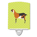 Anglo-nubian Nubian Goat Green Ceramic Night Light Compact, UL-Certified, Ideal for Bedroom, Bathroom, Nursery, Hallway, Kitchen, 6x4x3, Multicolor