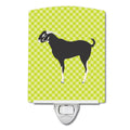Black Bengal Goat Green Ceramic Night Light Compact, UL-Certified, Ideal for Bedroom, Bathroom, Nursery, Hallway, Kitchen, 6x4x3, Multicolor