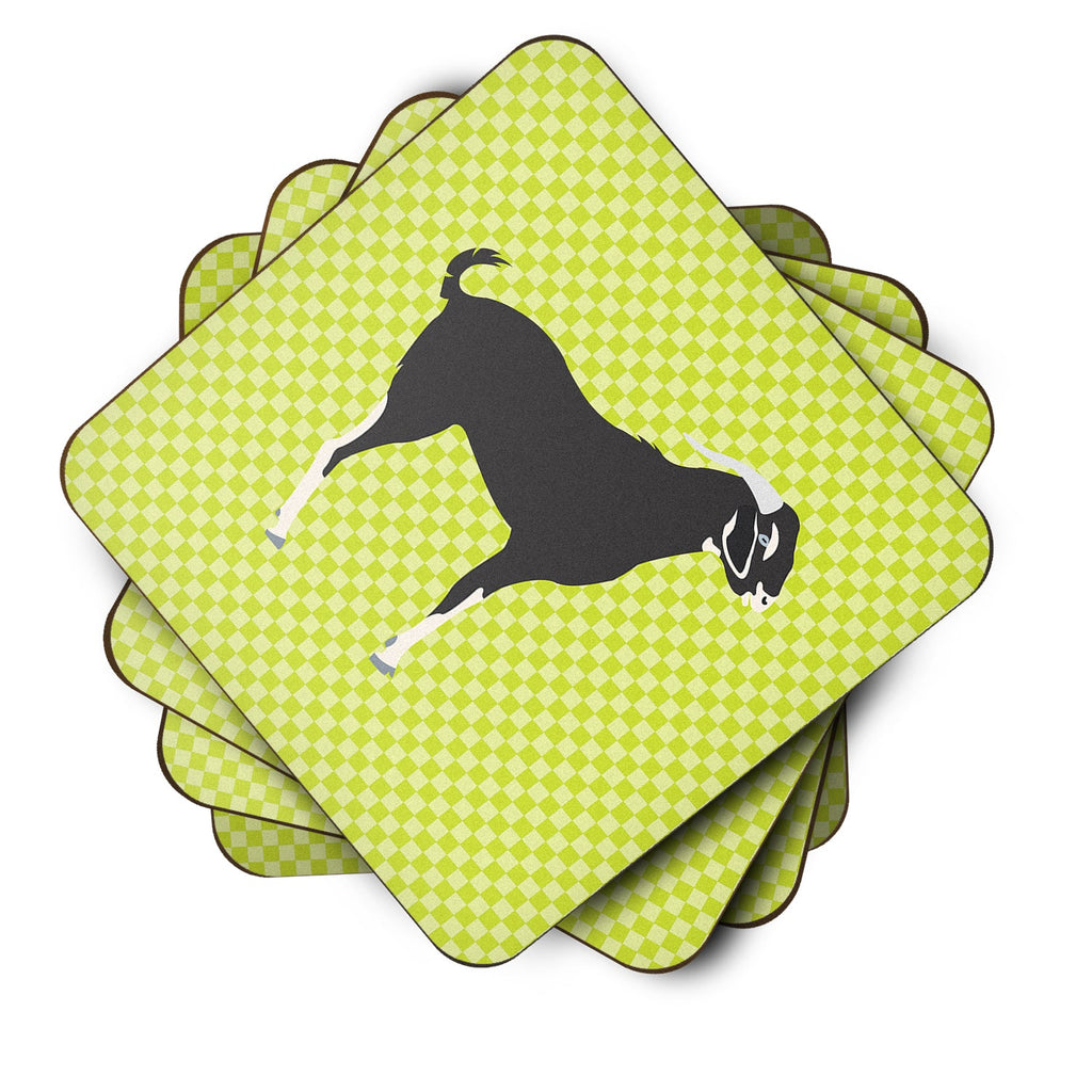 Black Bengal Goat Green Foam Coasters Set of 4 Cup Coasters for Indoor Outdoor, Tabletop Protection, Anti Slip, Mouse pad Material