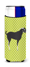 Black Bengal Goat Green Slim Can Hugger , Insulated Foam Hugger for 12 oz Slim Cans, Beer Bottles & Water Bottles, Printed in USA