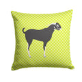 Black Bengal Goat Green Decorative Throw Pillow 14x14 Indoor Outdoor Accent Cushion, Fabric Cover with Insert for Sofa, Bed, Porch & Living Room
