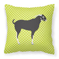Black Bengal Goat Green Decorative Throw Pillow 18x18 Indoor Outdoor Accent Cushion, Fabric Cover with Insert for Sofa, Bed, Porch & Living Room