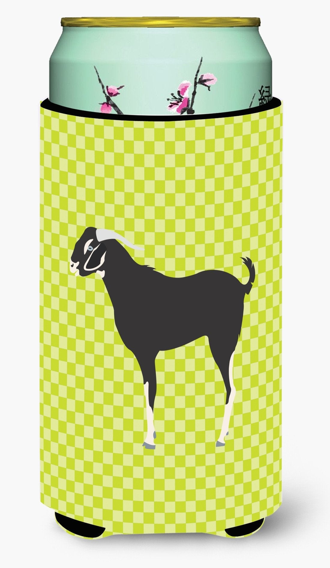 Black Bengal Goat Green Tall Boy Hugger Can Cooler Sleeve Machine Washable Drink Collapsible Insulator Beverage Insulated Holder