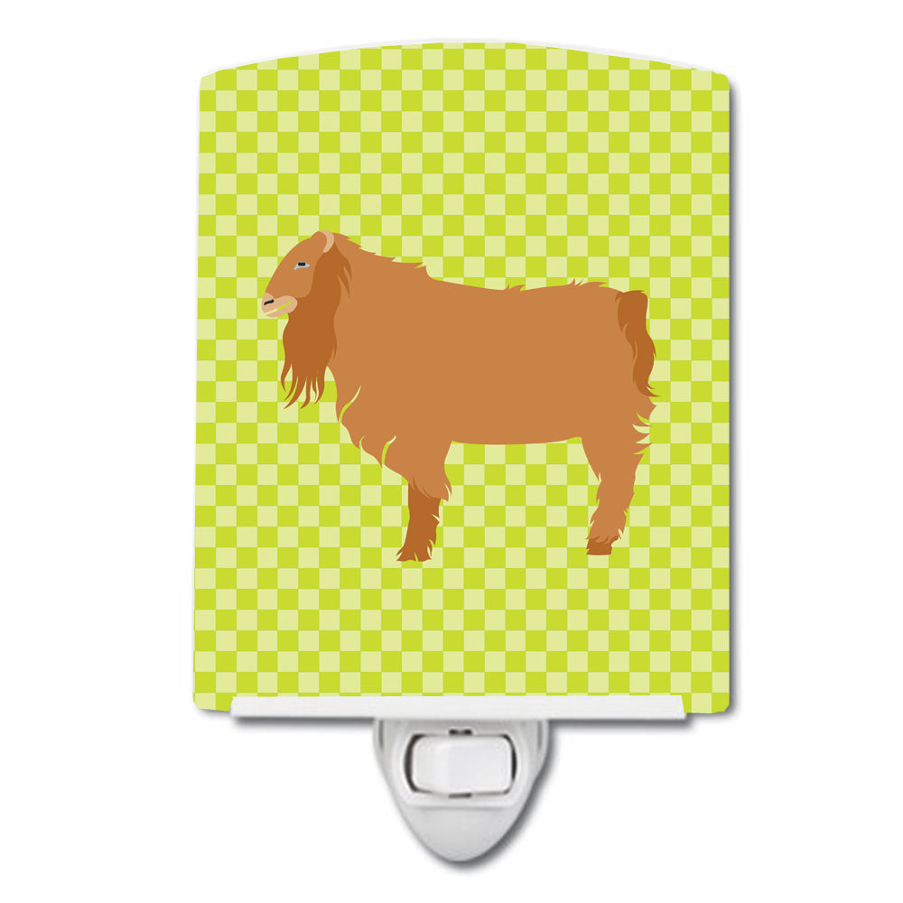 American Lamancha Goat Green Ceramic Night Light Compact, UL-Certified, Ideal for Bedroom, Bathroom, Nursery, Hallway, Kitchen, 6x4x3, Multicolor