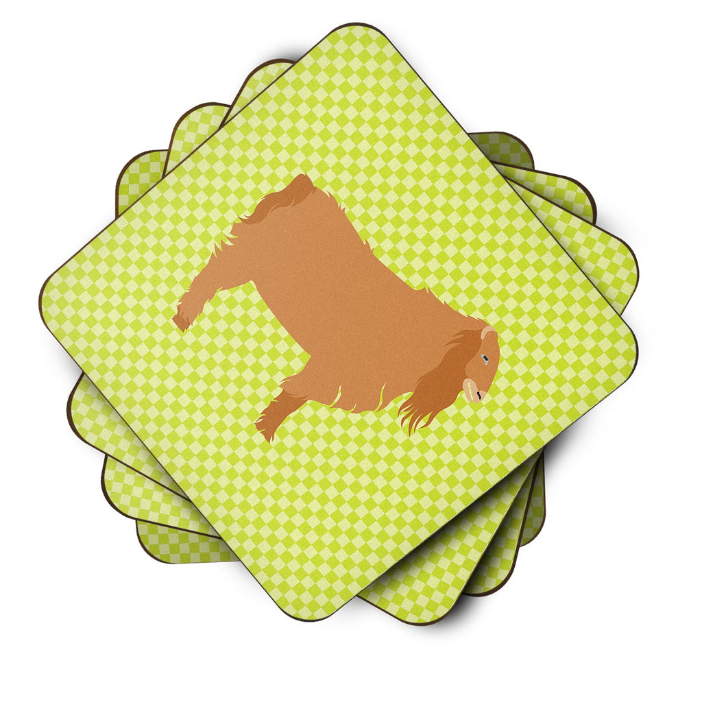 American Lamancha Goat Green Foam Coasters Set of 4 Cup Coasters for Indoor Outdoor, Tabletop Protection, Anti Slip, Mouse pad Material