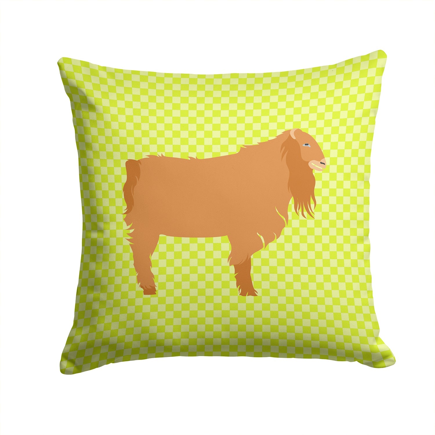 American Lamancha Goat Green Decorative Throw Pillow 14x14 Indoor Outdoor Accent Cushion, Fabric Cover with Insert for Sofa, Bed, Porch & Living Room